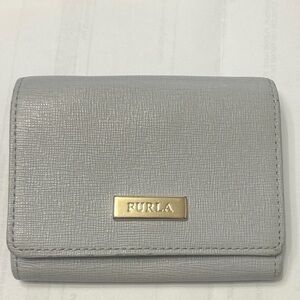 Furla Light Gray Wallet with Gold Accent